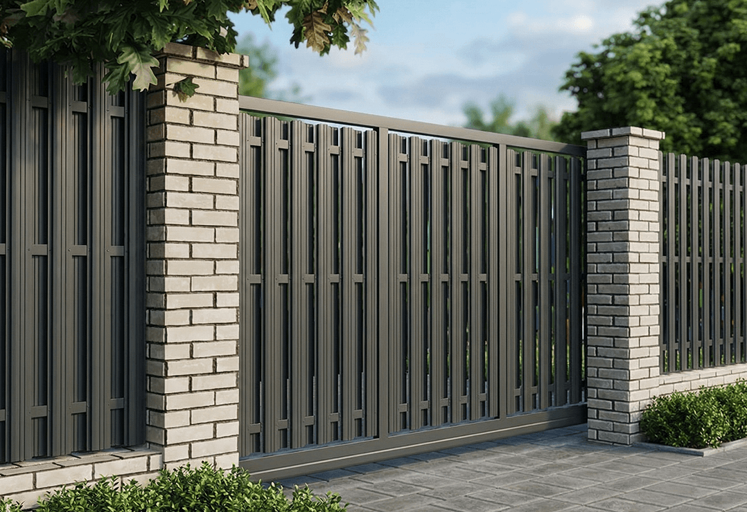 Poarta Autoportantă Șipcă — Anthracite grey, Chocolate brown, Stone grey