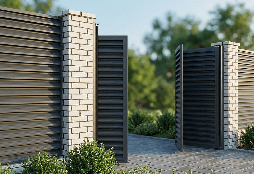 Poartă Bi-Folding Jaluze — Anthracite grey, Chocolate brown, Stone grey