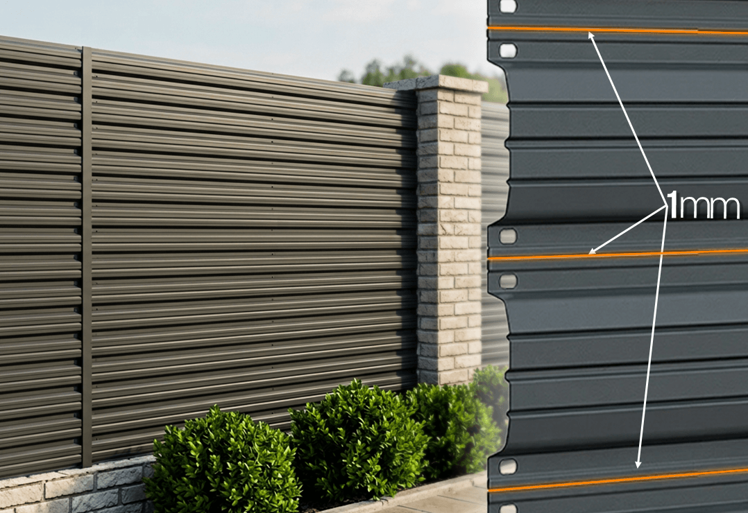 Gard Șipcă Orizontal 111 — Anthracite grey, Chocolate brown, Stone grey