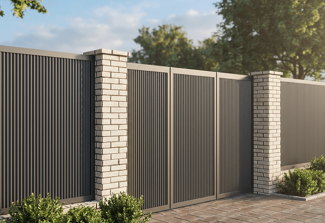 Poartă Glisantă Articulată Profile Verticale INSIDE U-45 — Jet black, Stone grey, Basalt grey