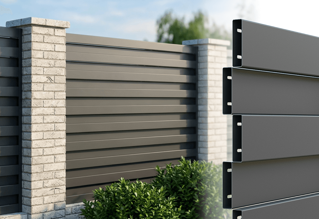 Gard Profilat Orizontal DUBLU — Anthracite grey, Chocolate brown