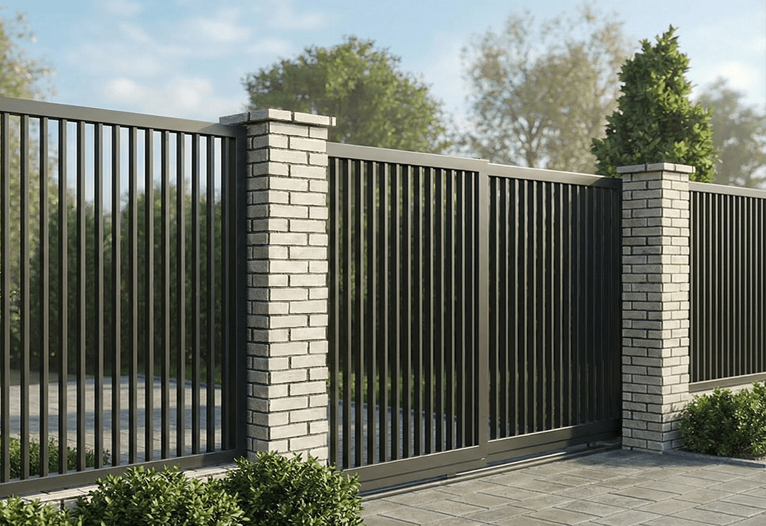 Poartă Glisantă Telescopică Profile Verticale INSIDE — Jet black, Stone grey, Basalt grey