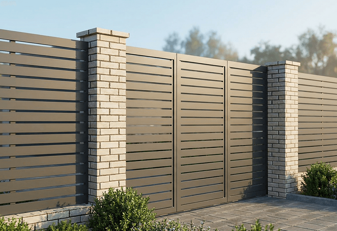 Poartă Glisantă Articulată Profile Orizontale — Anthracite grey, Chocolate brown, Stone grey