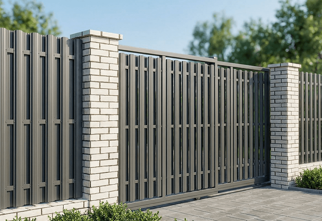 Poartă Glisantă Telescopică Șipcă — Anthracite grey, Chocolate brown, Stone grey