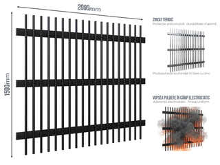 Gard Profilat Vertical 20x20 PAS 99 — Gard Profilat Vertical 20x20 PAS 99 Jet black
