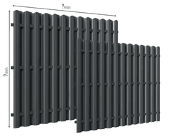 Gard Șipcă DUBLU — Dimensiuni la COMANDA Stone grey