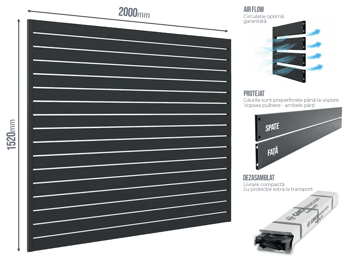 Gard Profilat Orizontal 80mm - Gard Profilat Orizontal Pas 10