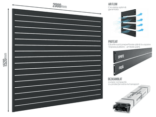 Gard Profilat Orizontal 80mm — Gard Profilat Orizontal Pas 10 Anthracite grey