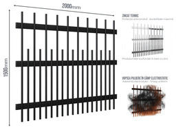 Gard Profilat Vertical 20x20 PAS 180/80 — Gard Profilat Vertical 20x20 PAS 180/80 Jet black