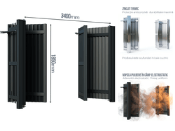 Poartă Bi-Folding Jaluze Verticale — Poartă Bi-Folding Jaluze Verticale fără stîlpi Anthracite grey