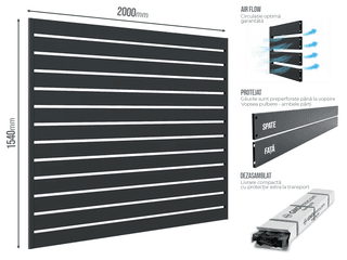 Gard Profilat Orizontal 100mm — Gard Profilat Orizontal Pas 20 Anthracite grey