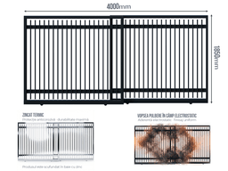 Poartă Glisantă Telescopică Profile Verticale 20x20 — Poartă Glisantă Telescopică Profile Verticale 20x20 fără stîlpi Jet black