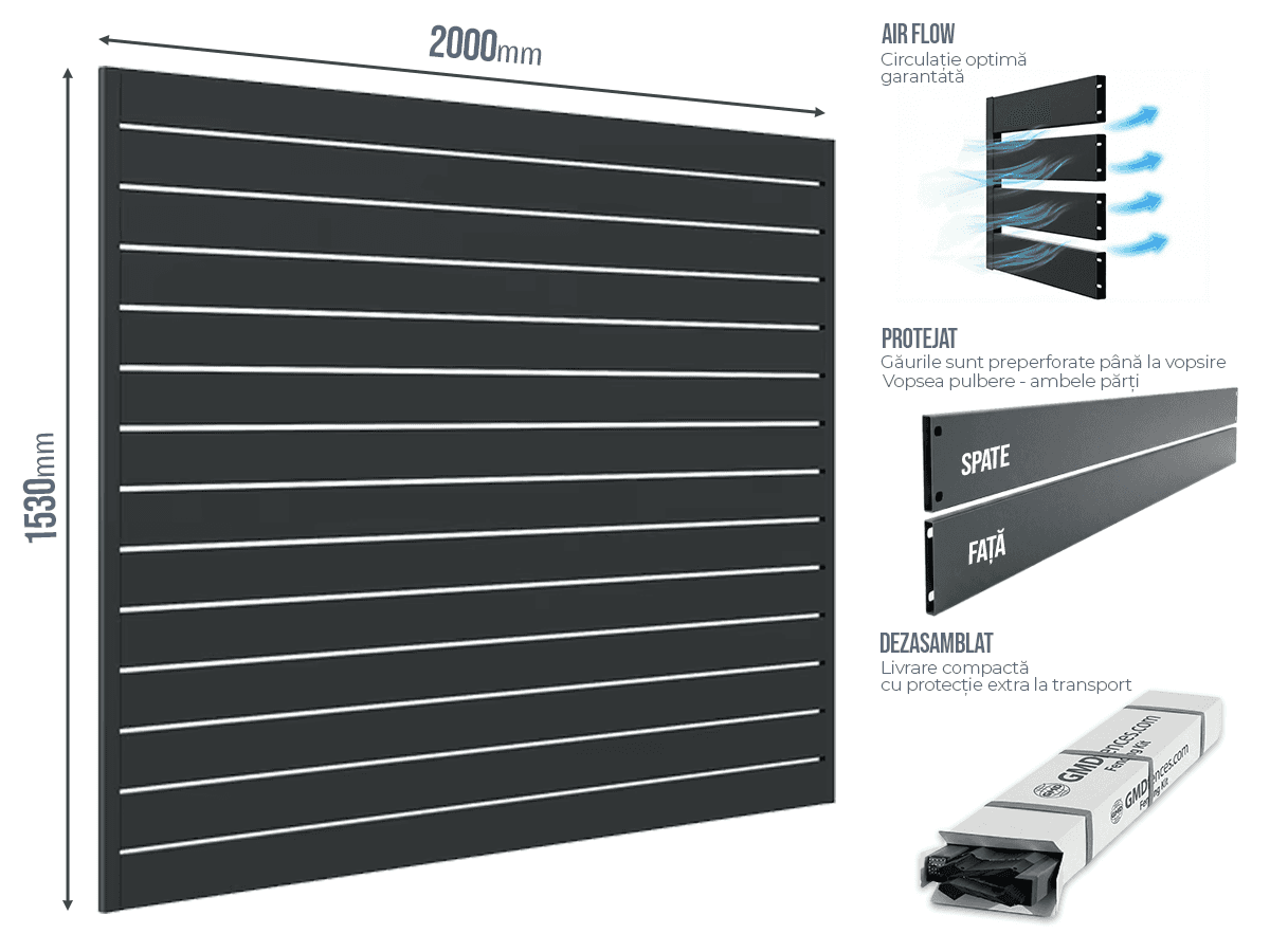 Gard Profilat Orizontal 100mm — Gard Profilat Orizontal Pas 10