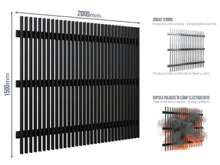 Gard Profilat Verical 40x20 PAS 40 — Gard Profilat Verical 40x20 PAS 40 Jet black