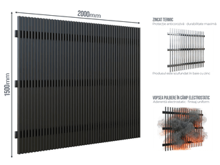 Gard Profilat Verical 40x20 PAS 20 — Gard Profilat Verical 40x20 PAS 20 Jet black
