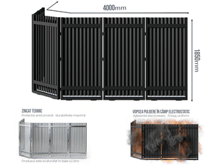Poartă Glisantă Articulată Jaluze Verticale — Poartă Glisantă Articulată Jaluze Verticale fără stîlpi Anthracite grey