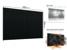 Poartă Batantă Profile Verticale 40x20 — Poarta Batanta Profile Verticale 40x20 fără stîlpi Jet black