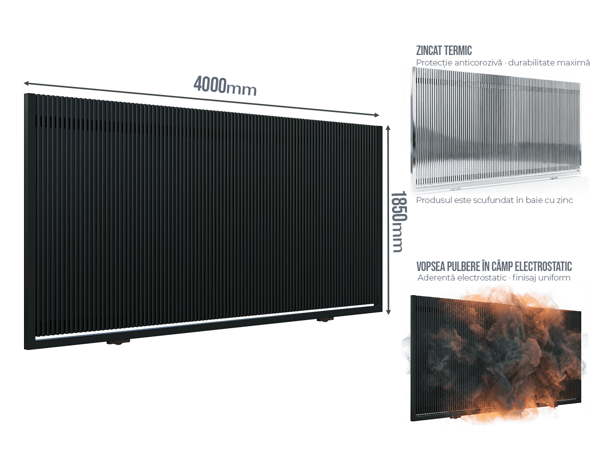 Poartă Glisantă Profile Verticale 40x20 — Poartă Glisantă Profile Verticale 40x20 fără stîlpi