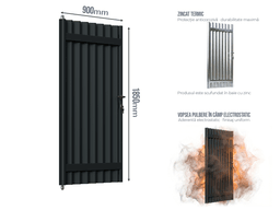 Portiță Jaluze Verticale — Portită Jaluze Verticale fără stîlpi Jet black