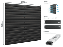 Gard Șipcă Orizontal 111 — Dimensiuni la COMANDA Stone grey