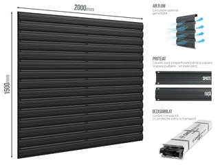 Gard Șipcă Orizontal 111 — Dimensiuni la COMANDA Stone grey